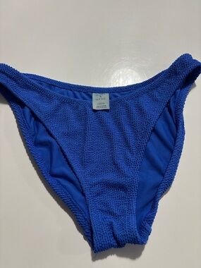 Shade & Shore Cobalt Blue Ribbed Bikini Bottom